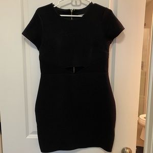 Black dress with cutout in the middle